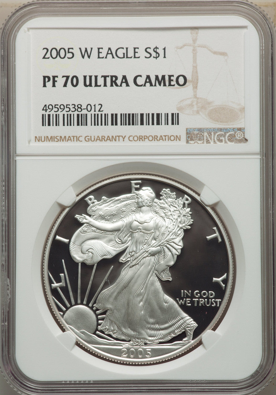2005-W S$1 Silver Eagle NGC PF70