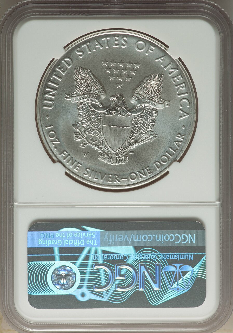 2016-W Silver Eagle Burnished Lettered Edge 30th Anniversary NGC MS70 Mike Castle