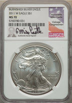 2011-W S$1 Silver Eagle Burnished SP NGC MS70