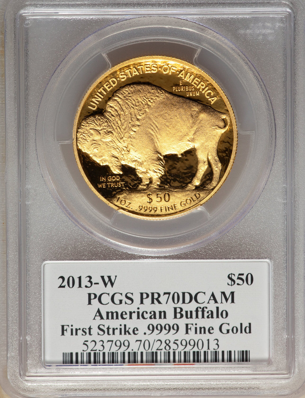 2013-W $50 American Buffalo First Strike Moy Signature PCGS PR70