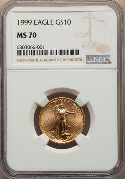 1999 $10 Quarter-Ounce Gold Eagle NGC MS70