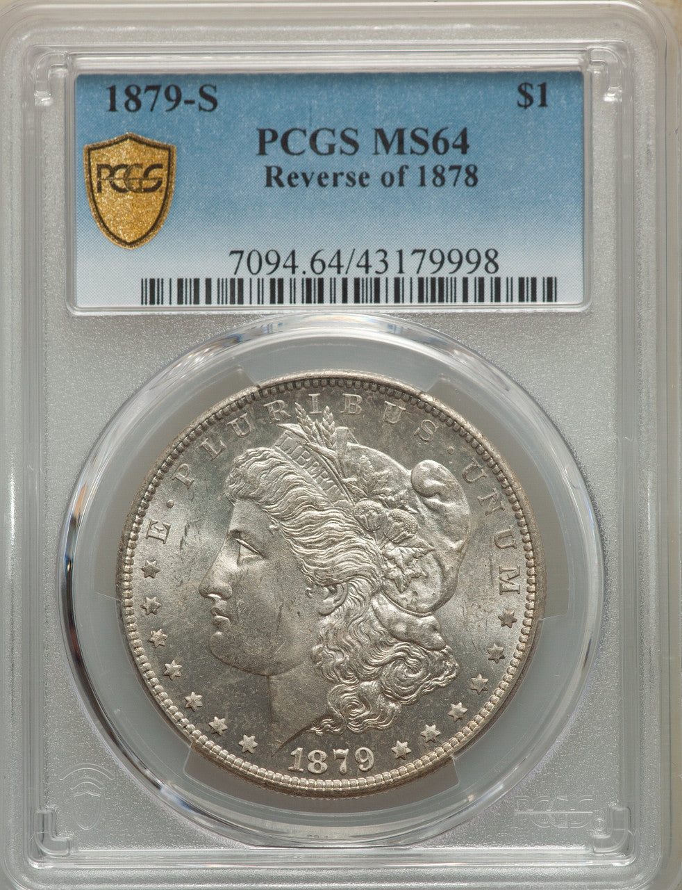 1879-S S$1 Reverse of 1878 Morgan Dollar PCGS MS64
