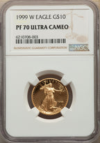 1999-W $10 Quarter-Ounce Gold Eagle NGC MS70