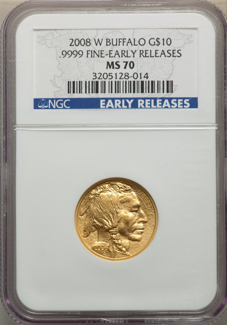 2008-W $10 Buffalo Quarter-Ounce Gold First Strike SP Modern Bullion Coins NGC MS70