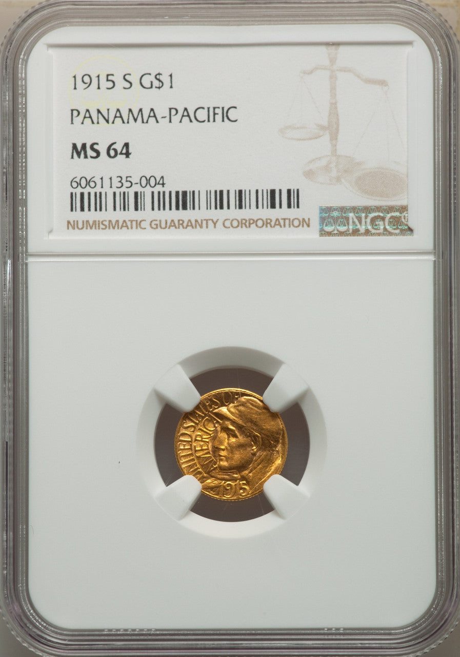 1915-S G$1 PAN-PAC Gold Dollar Commemorative Gold NGC MS64