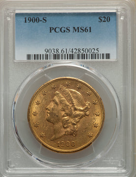 1900-S $20 Liberty Double Eagle PCGS MS61