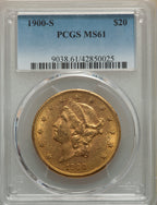 1900-S $20 Liberty Double Eagle PCGS MS61