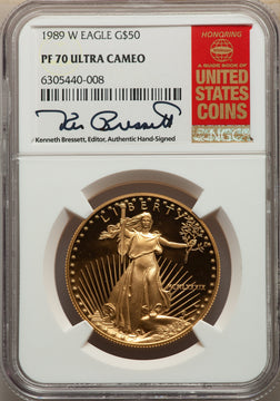 1989-W $50 One-Ounce Gold Eagle NGC MS70
