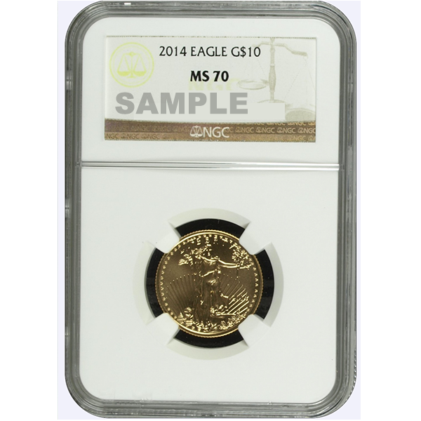 1/4 OZ AMERICAN GOLD EAGLE NGC70