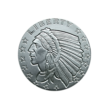 1/4 OZ SILVER ROUND INCUSE INDIAN DESIGN GOLDEN STATE MINT