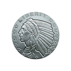 1/4 OZ SILVER ROUND INCUSE INDIAN DESIGN GOLDEN STATE MINT