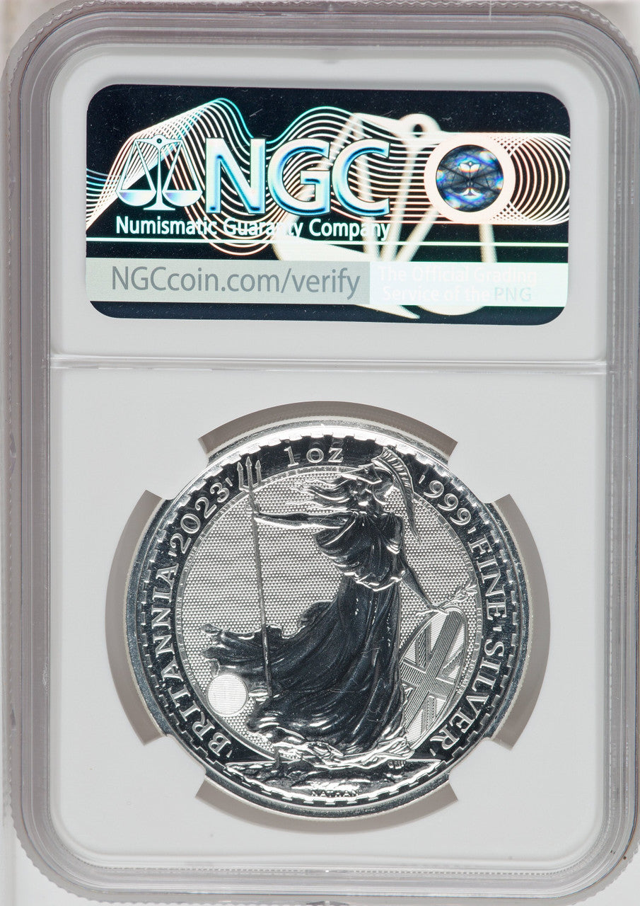 2023 Silver Britannia  1 oz G.Britain 2P Final QEII Queen Elizabeth II NGC Gem Unc