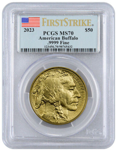 2023 $50 One Ounce Gold Buffalo First Strike PCGS MS70