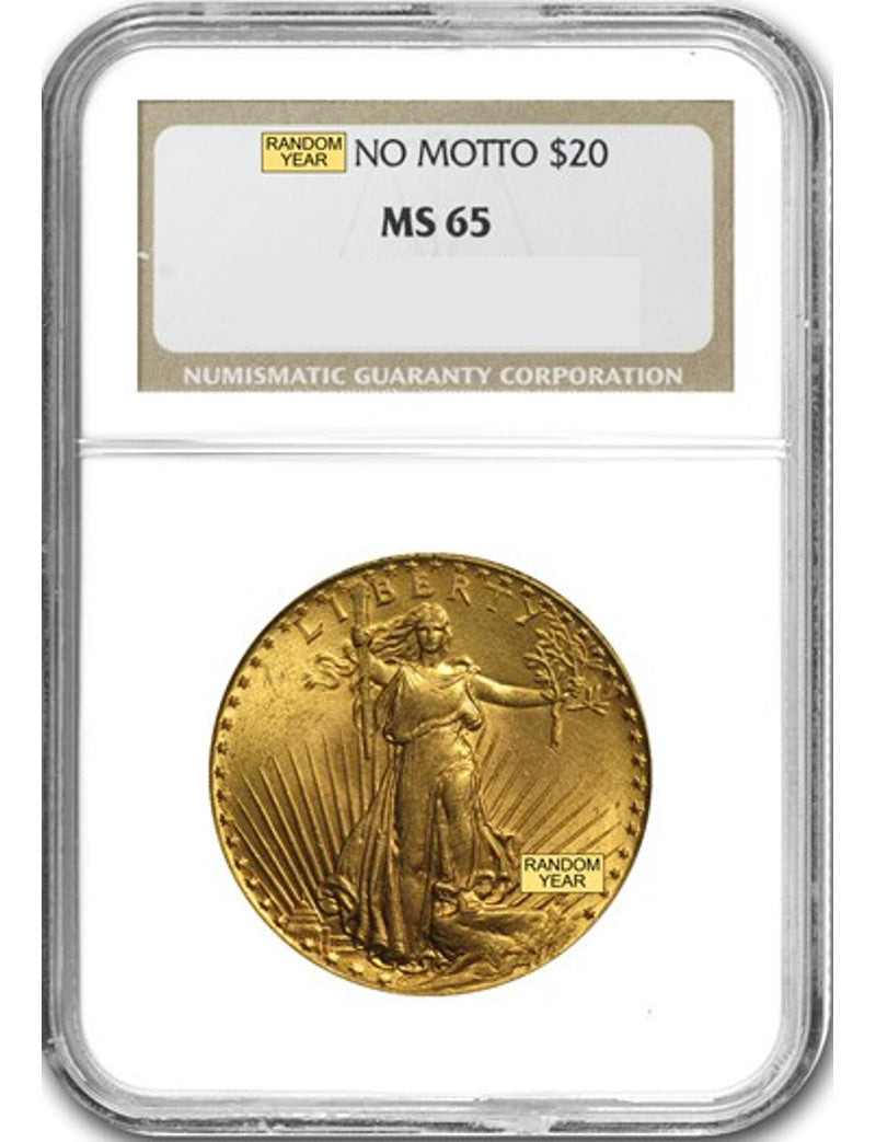 Random Date 1908-1932 Saint-Gaudens (With Motto) $20 Gold Double Eagle NGC MS65