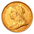 Old Queen Victoria Great Britain Gold Sovereign Coin