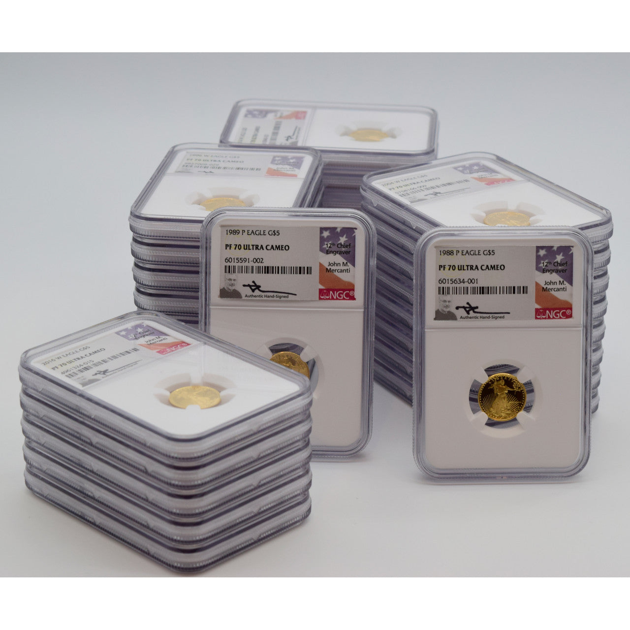 1988-2019 $5 Tenth-Ounce Gold Eagle 31 Coin Set NGC PF70 Mercanti Signed