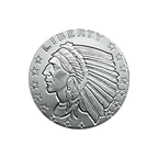 1/10 OZ SILVER ROUND INCUSE INDIAN DESIGN GOLDEN STATE MINT