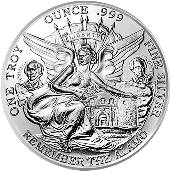 1 oz Silver Texas Centennial Round Remember the Alamo