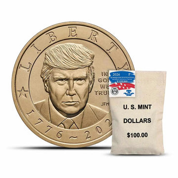 2026-P President Donald J. Trump $1 Dollar 100-Coin Bag – Original U.S. Mint Sealed