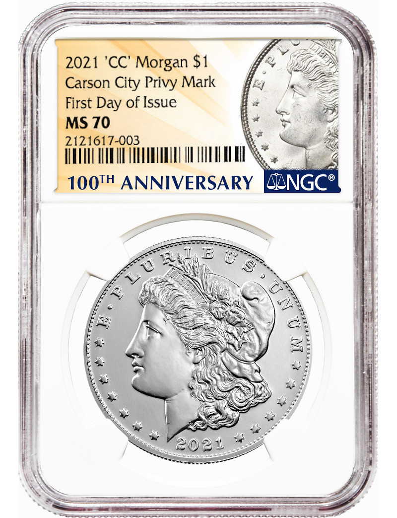 2021-Cc $1 Morgan Dollar Carson City Privy Mark Fdi Ngc Ms70 | Lcr Coin